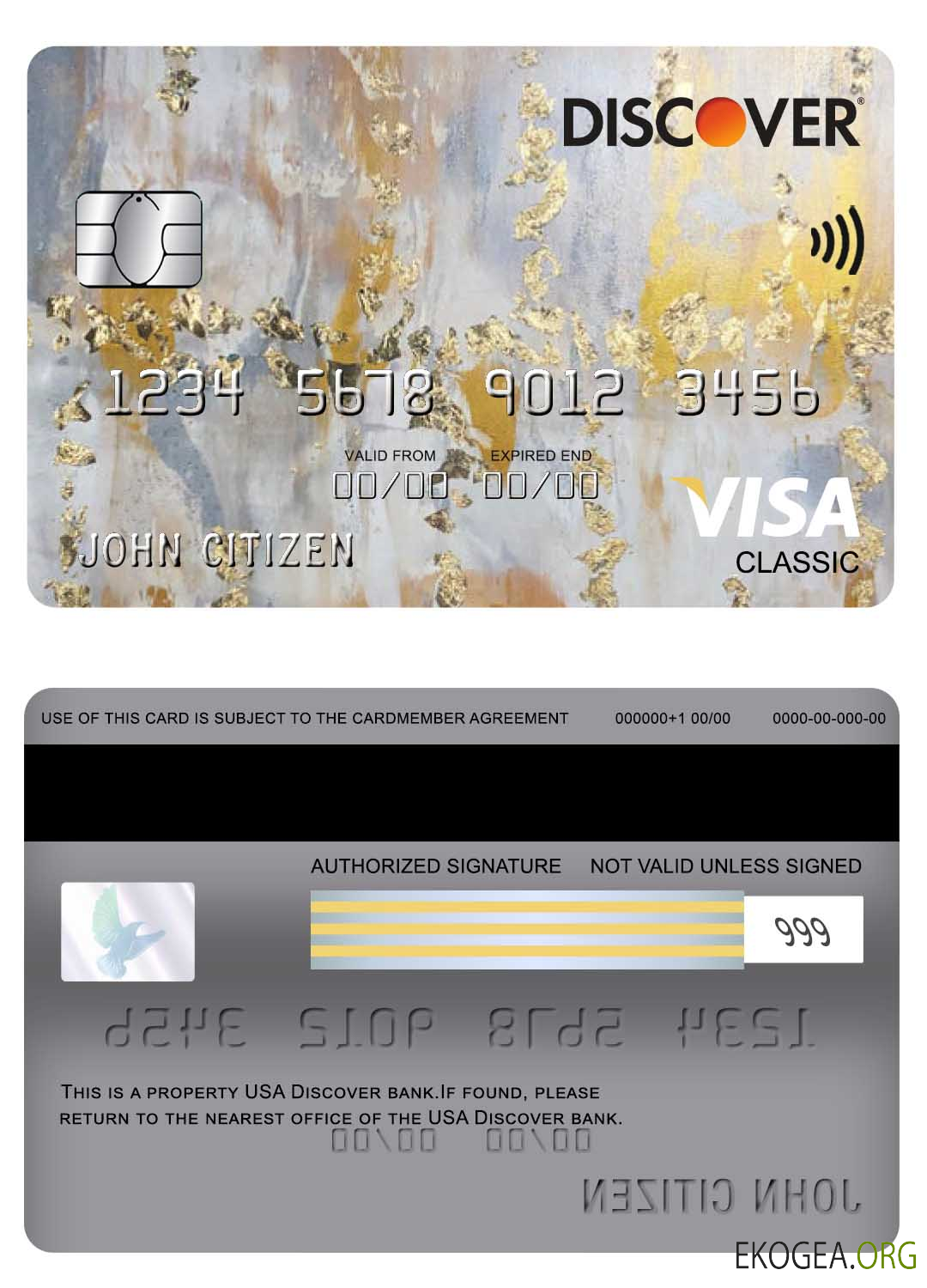 Carte USA Discover Bank Visa Classic